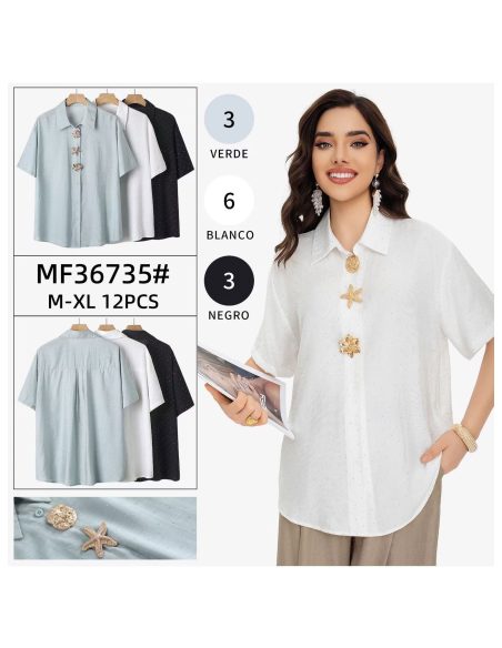 Camisa apliques marinos manga corta