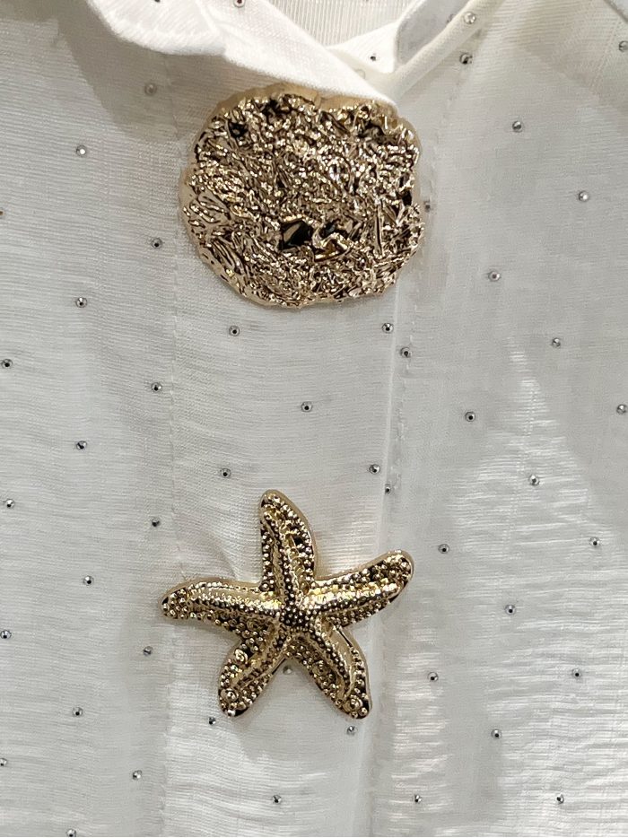 Camisa apliques marinos manga corta