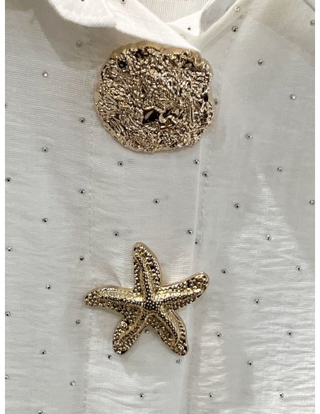 Camisa apliques marinos manga corta