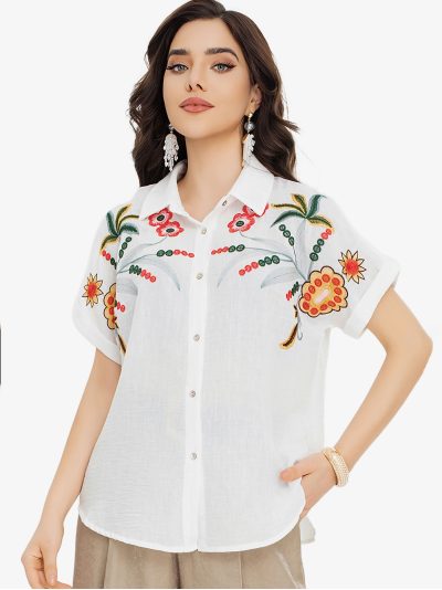 Camisa bordada floral