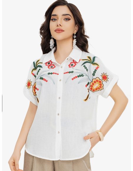 Camisa bordada floral