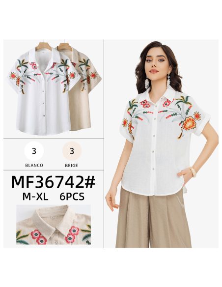 Camisa bordada floral