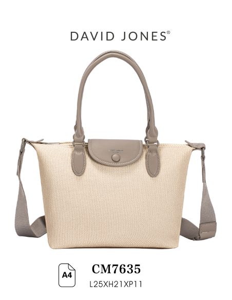 Sacola de compras de lona bicolor