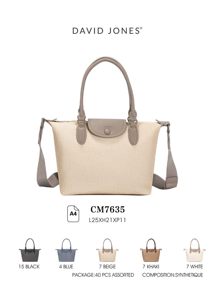 Sacola de compras de lona bicolor