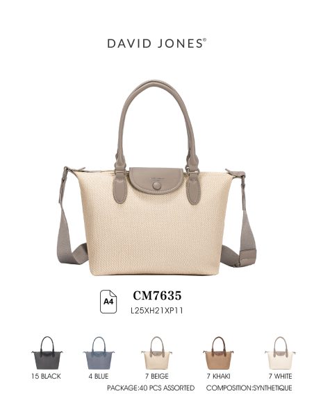 Sacola de compras de lona bicolor