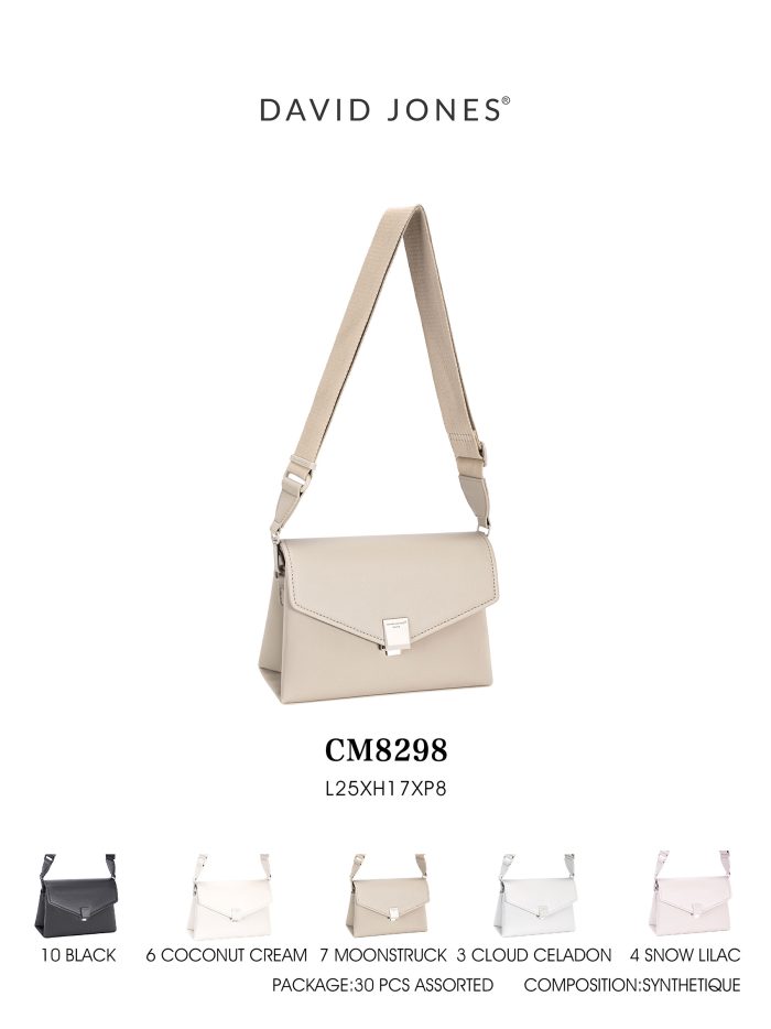 Borsa a tracolla con patta e chiusura in metallo