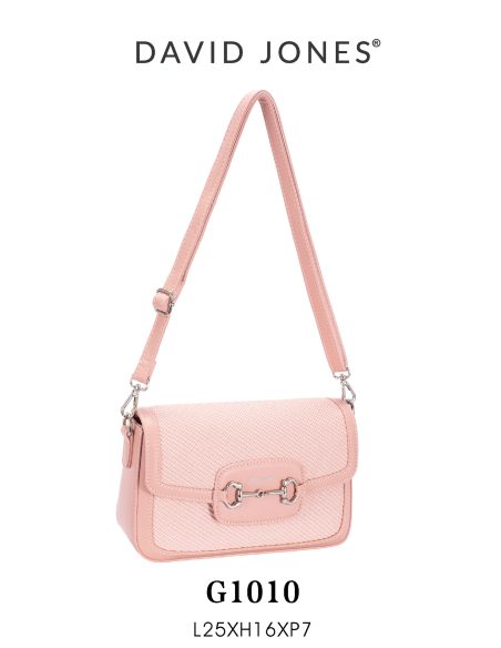 Borsa a tracolla con patta metallica tipo staffa