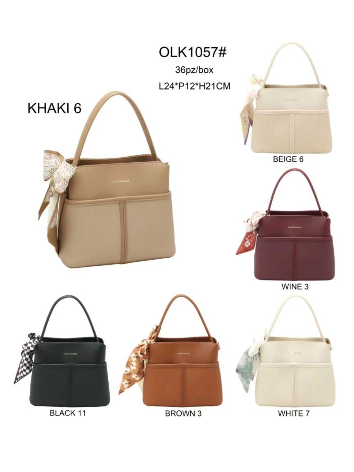 Bolso tote combinado detalle pañuelo