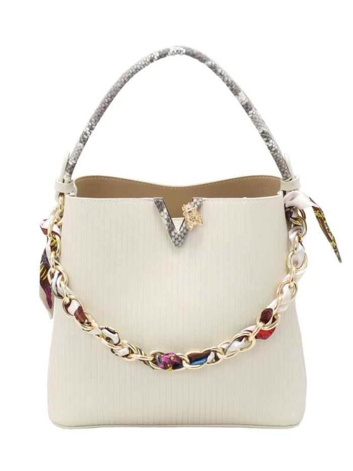 Borsa tote con catena decorativa