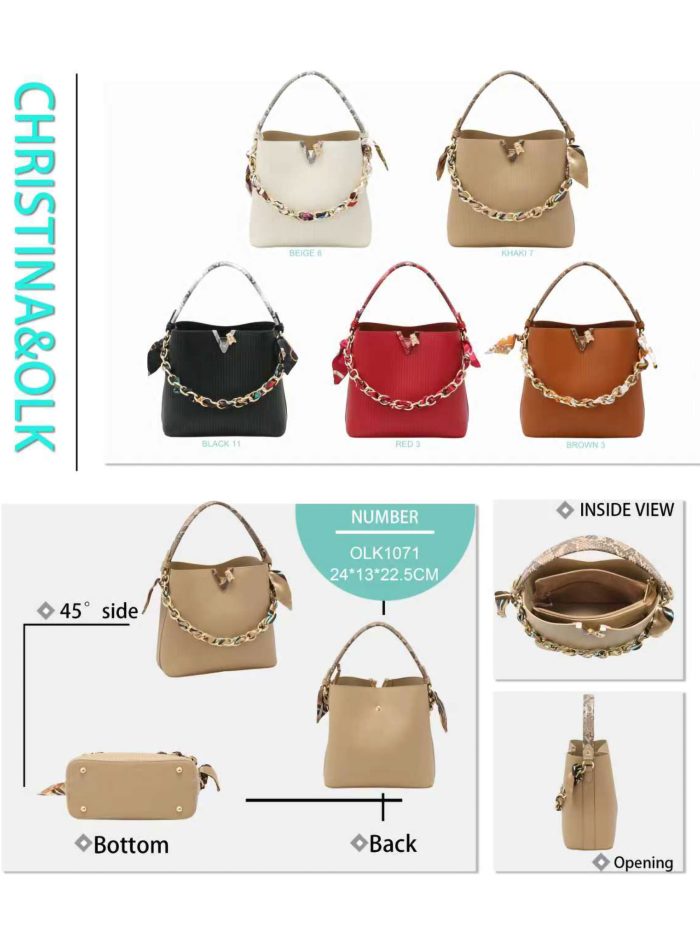 Borsa tote con catena decorativa