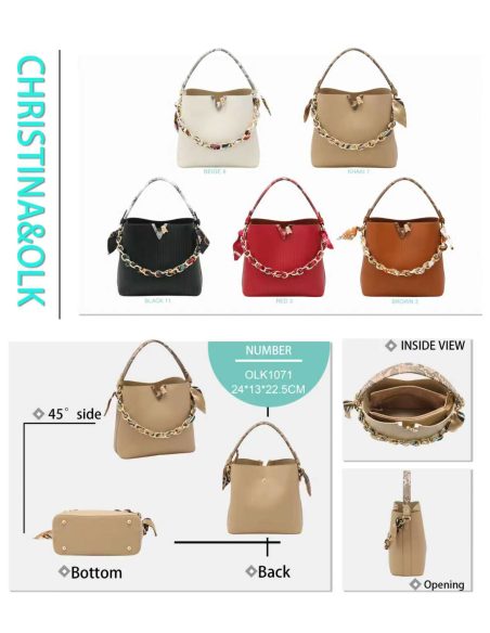 Borsa tote con catena decorativa