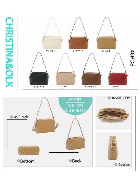 Bolso bandolera doble cremalleras