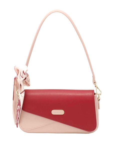 Bolso de hombro bicolor panel diagonal