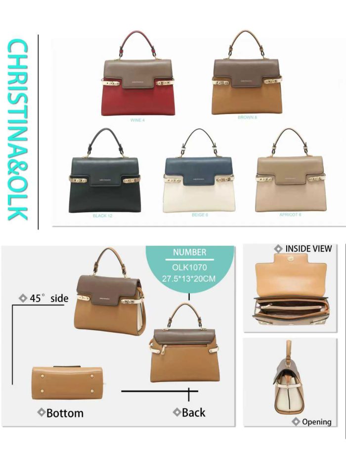 Bolso satchel bicolor solapa