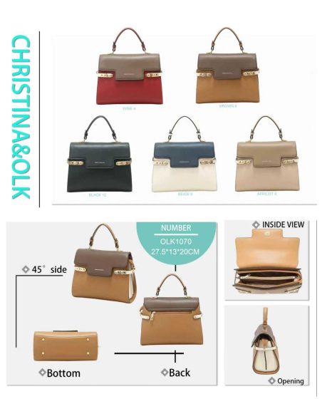 Bolso satchel bicolor solapa