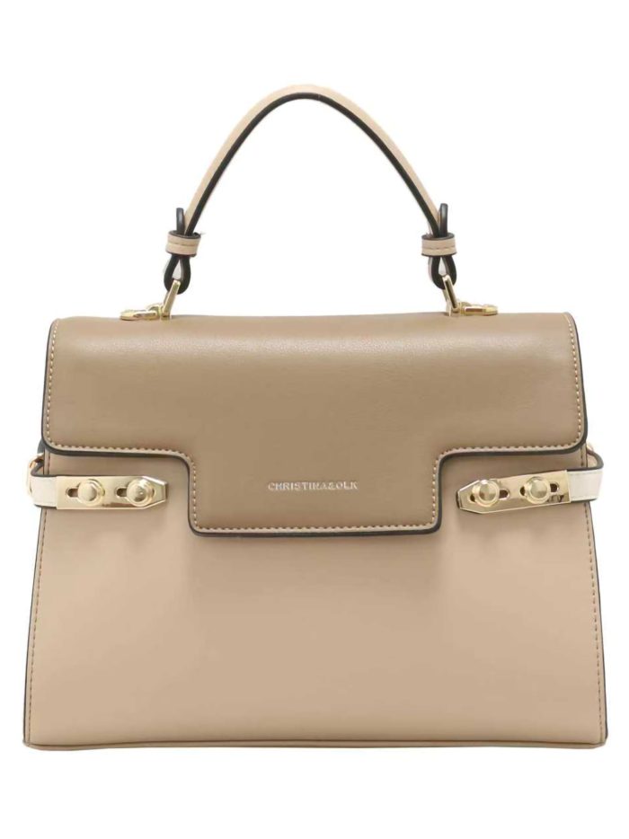 Bolso satchel bicolor solapa