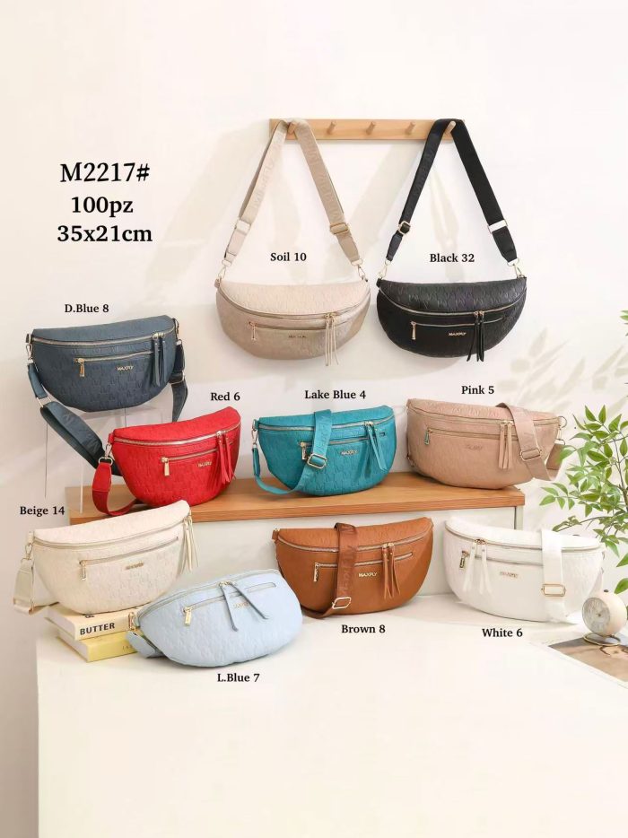 Sac banane à double fermeture éclair en relief