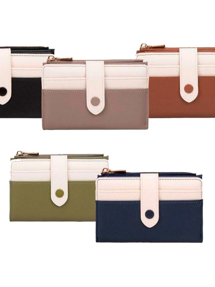 Cartera billetera bicolor tarjetero y cremallera