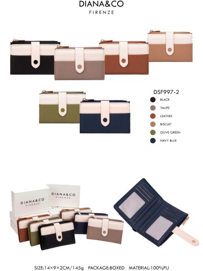 Cartera billetera bicolor tarjetero y cremallera 2