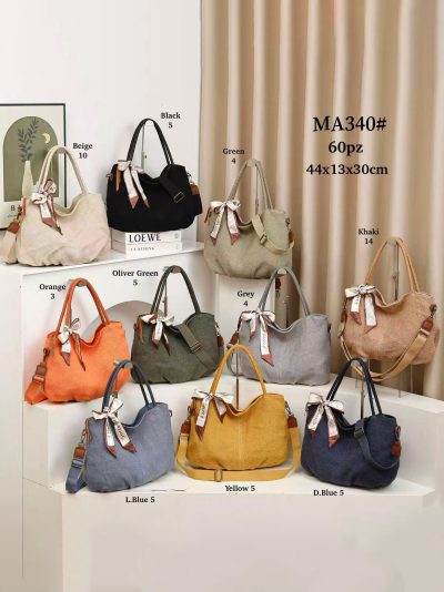 Bolso tote de lino con lazo decorativo 2