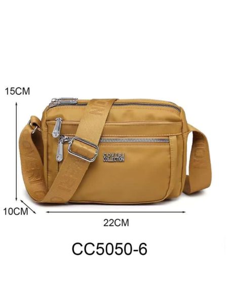 Bolso bandolera nylon multibolsillos cremalleras