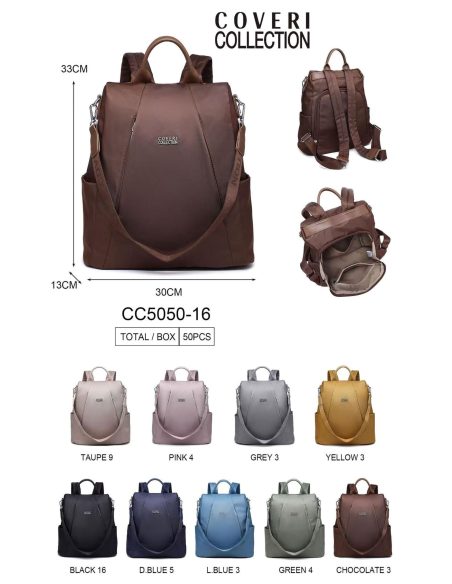 Mochila antirrobo nylon grande bolsillo frontal