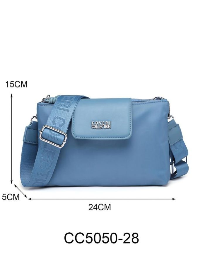 Bolso bandolera nylon mini solapa y correa ancha