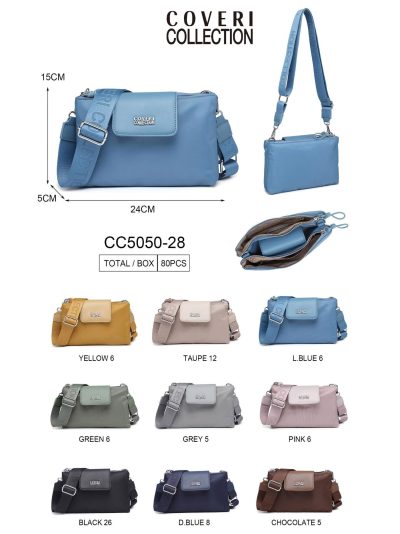 Bolso bandolera nylon mini solapa y correa ancha 2