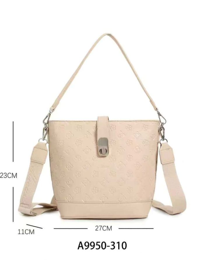 Borsa a secchiello con chiusura in metallo