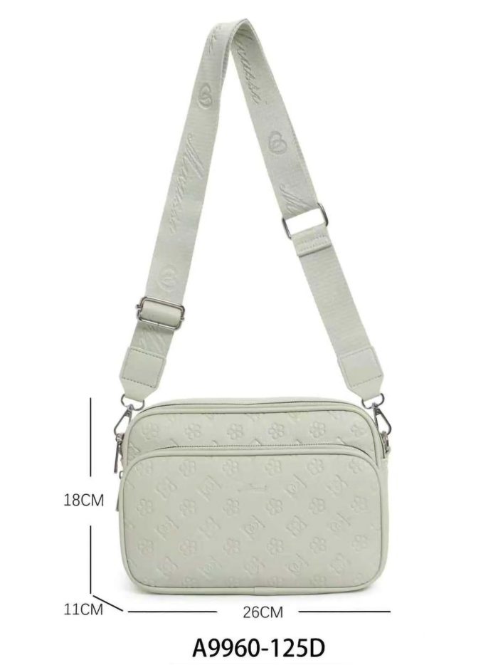 Borsa a tracolla in stile macchina fotografica con doppia cerniera