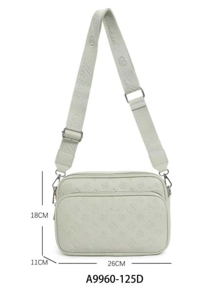 Borsa a tracolla in stile macchina fotografica con doppia cerniera