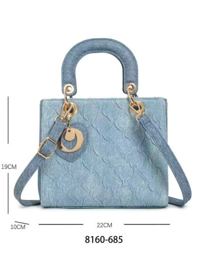 Bolso mini denim y colgante