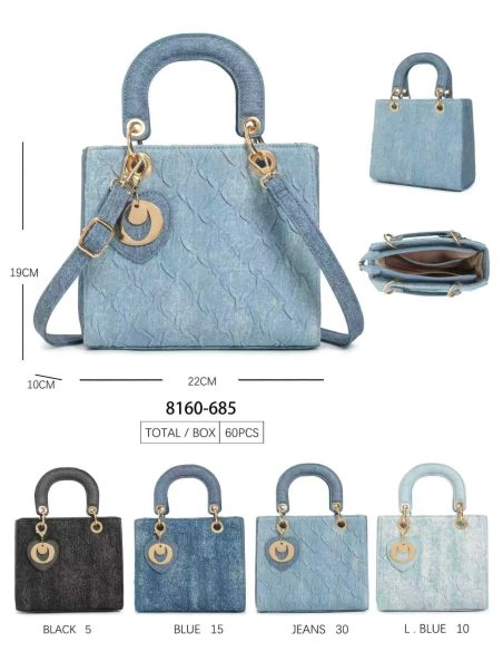 Bolso mini denim y colgante