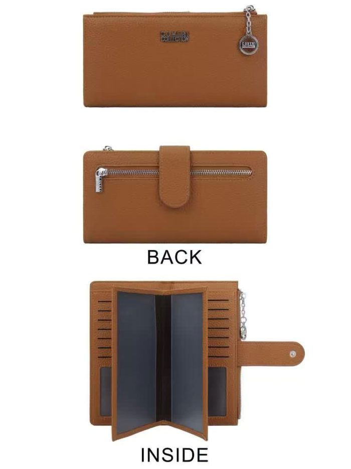 Cartera larga cierre y cremallera con caja regalo