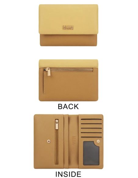 Compact two-tone flap wallet, gift box included