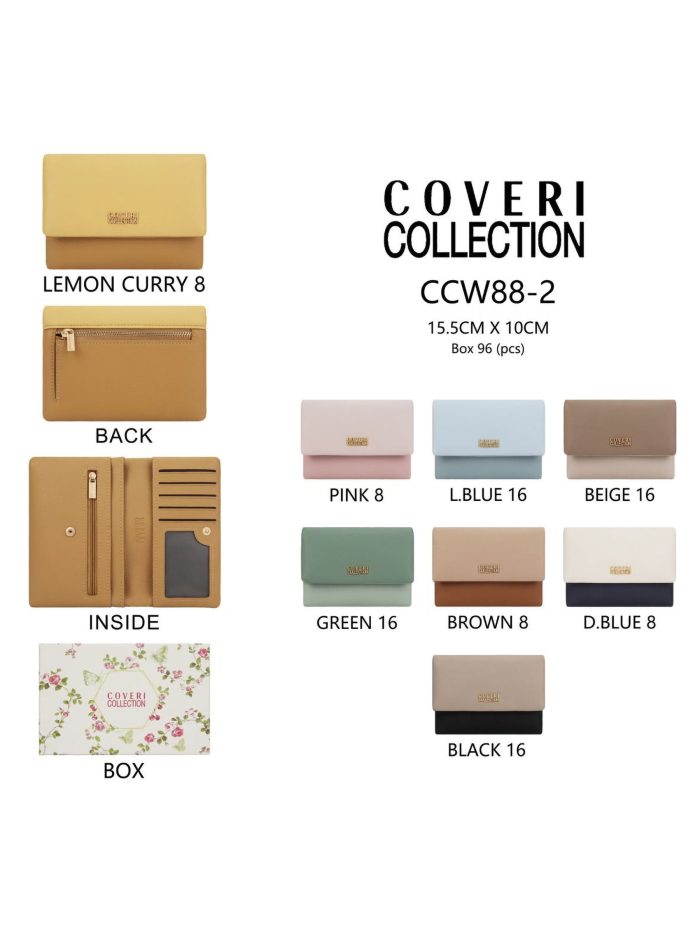 Compact two-tone flap wallet, gift box included