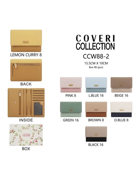 Compact two-tone flap wallet, gift box included