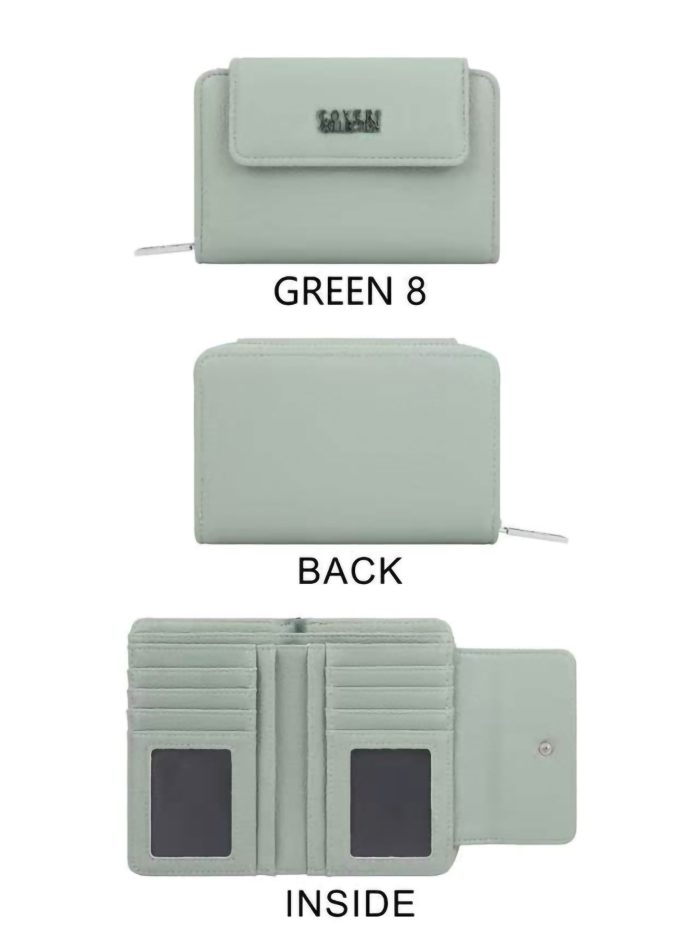 Cartera mini cremallera y solapa con caja regalo