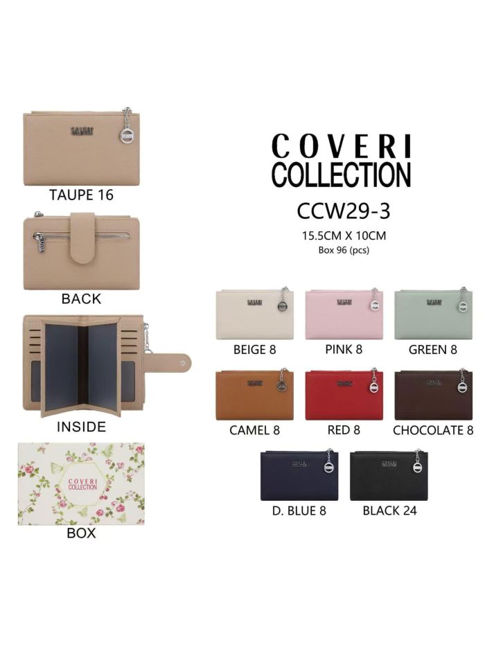 Cartera mediana cierre y bolsillo cremallera con caja regalo