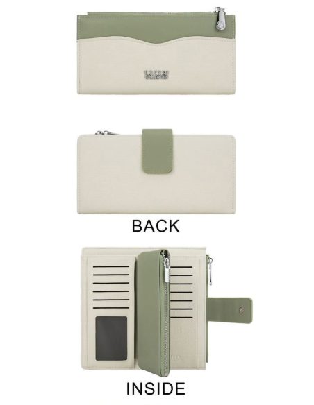 Cartera larga bicolor cremallera con caja regalo