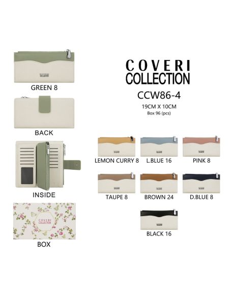 Cartera larga bicolor cremallera con caja regalo