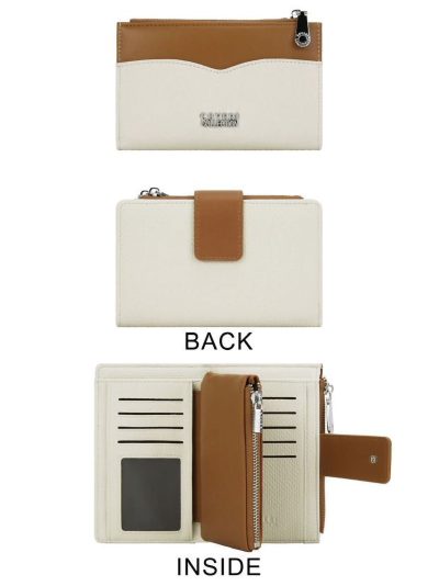 Cartera mediana bicolor cierre con caja regalo