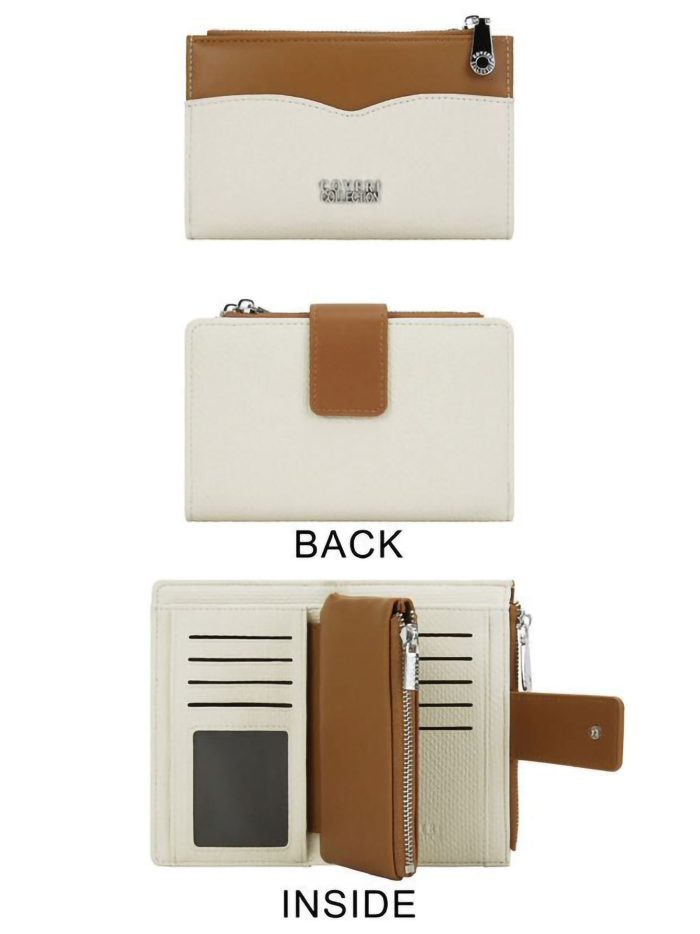 Cartera mediana bicolor cierre con caja regalo