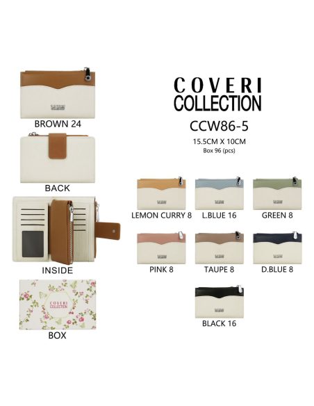 Cartera mediana bicolor cierre con caja regalo