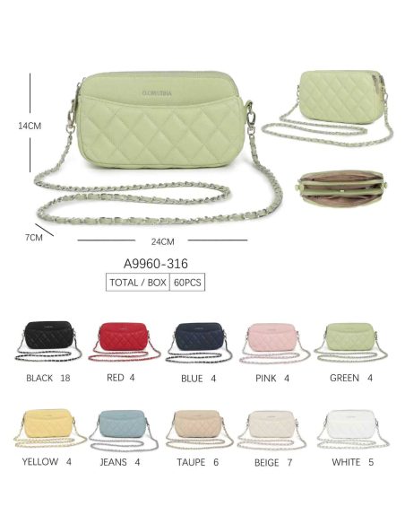 Bolso bandolera acolchado cadena