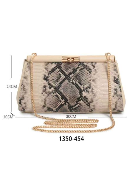 Bolso clutch efecto serpiente cadena
