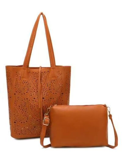 Bolso tote calado neceser con bolso bandolera