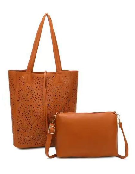 Bolso tote calado neceser con bolso bandolera