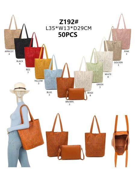 Bolso tote calado neceser con bolso bandolera