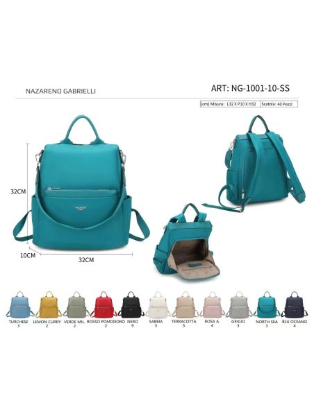 Mochila multifuncional de nylon com bolso frontal